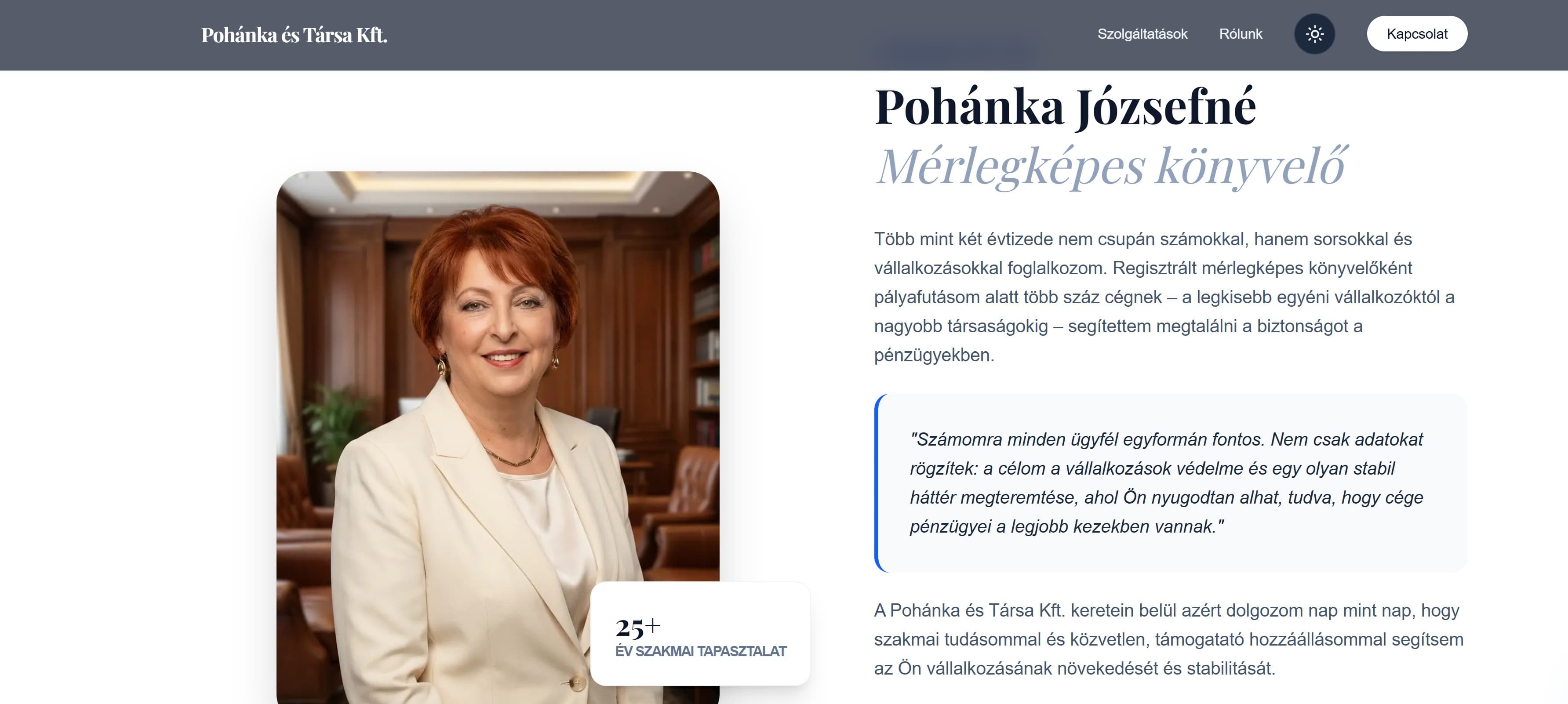 Könyvelőiroda Weboldal
